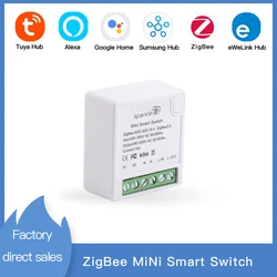 Mini interruptor inteligente ZigBee Tuya, compatible con Control de 2 vías, Hub estándar requerido, ZigBee3.0, funciona con Alexa, Google Home, Alice