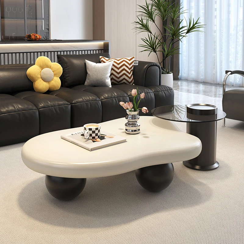 Luxo leve, nuvem, mesa de centro, moderno, simples, designer, estilo creme, apartamento pequeno