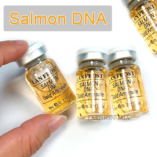 Kit de ampolla de oro de ADN de salmón de Corea, crema BB que brilla, brillo Natural, blanqueamiento, rejuvenecimiento, hidratante, cuidado de la piel facial, 8ml