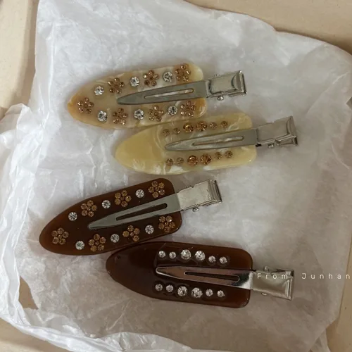 Imagen 1 del producto Pasadores de ácido acético francés, clip para pico de pato, horquilla con patrón de mármol, accesorios para el cabello sin costuras