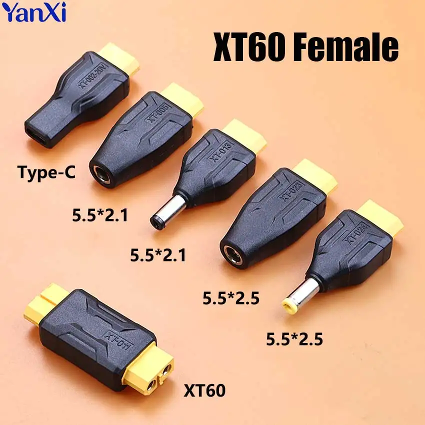 1pcs XT60 Female to USB Type-C DC 5.5*2.1 5.5*2.5 Female Male Power Connector Adapter Charging Conversion Plug For UAV Laptops