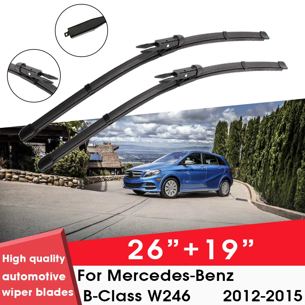 

Car Wiper Blade For Mercedes-Benz B-Class W246 2012-2015 26"+ 19" Windshield Windscreen Clean Naturl Rubber Car Accessories