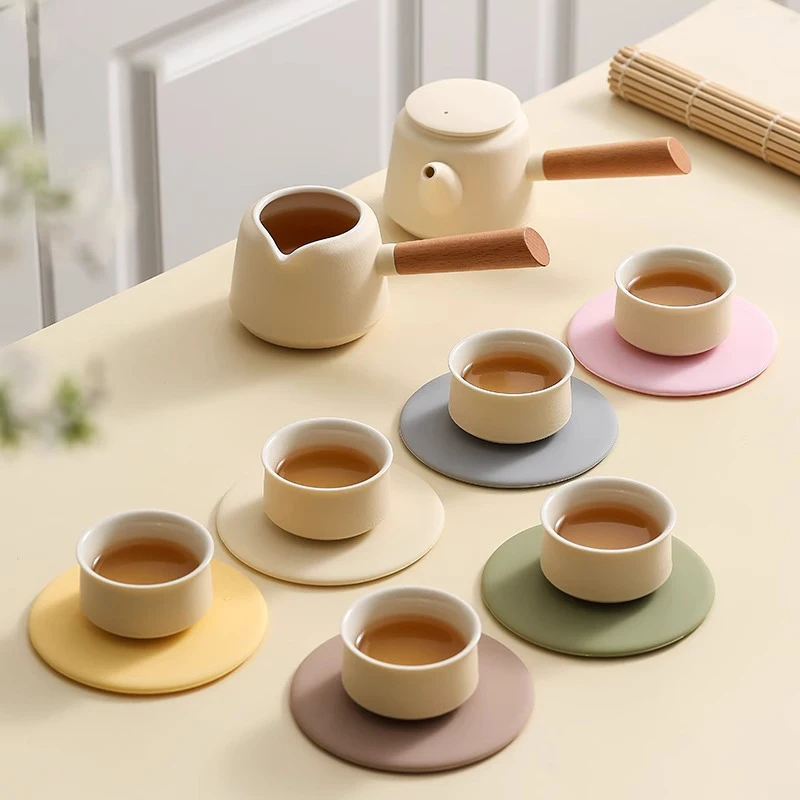 

Силиконовая термостойкая подставка для чашек класса люкс: впитывающая, нескользящая, круглая, для кофе и чая, защита от ожогов