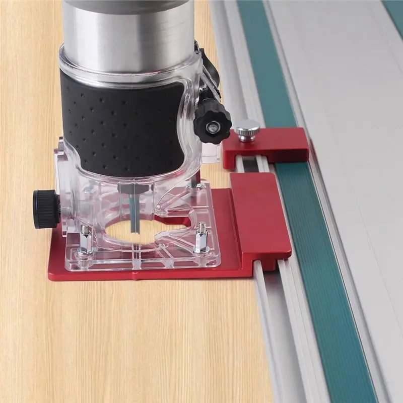 【VENDA QUENTE!】 Adaptador de trilho guia de roteador de alumínio com parada de trilho limitador para roteadores de base fixa, compatível com a maioria dos roteadores