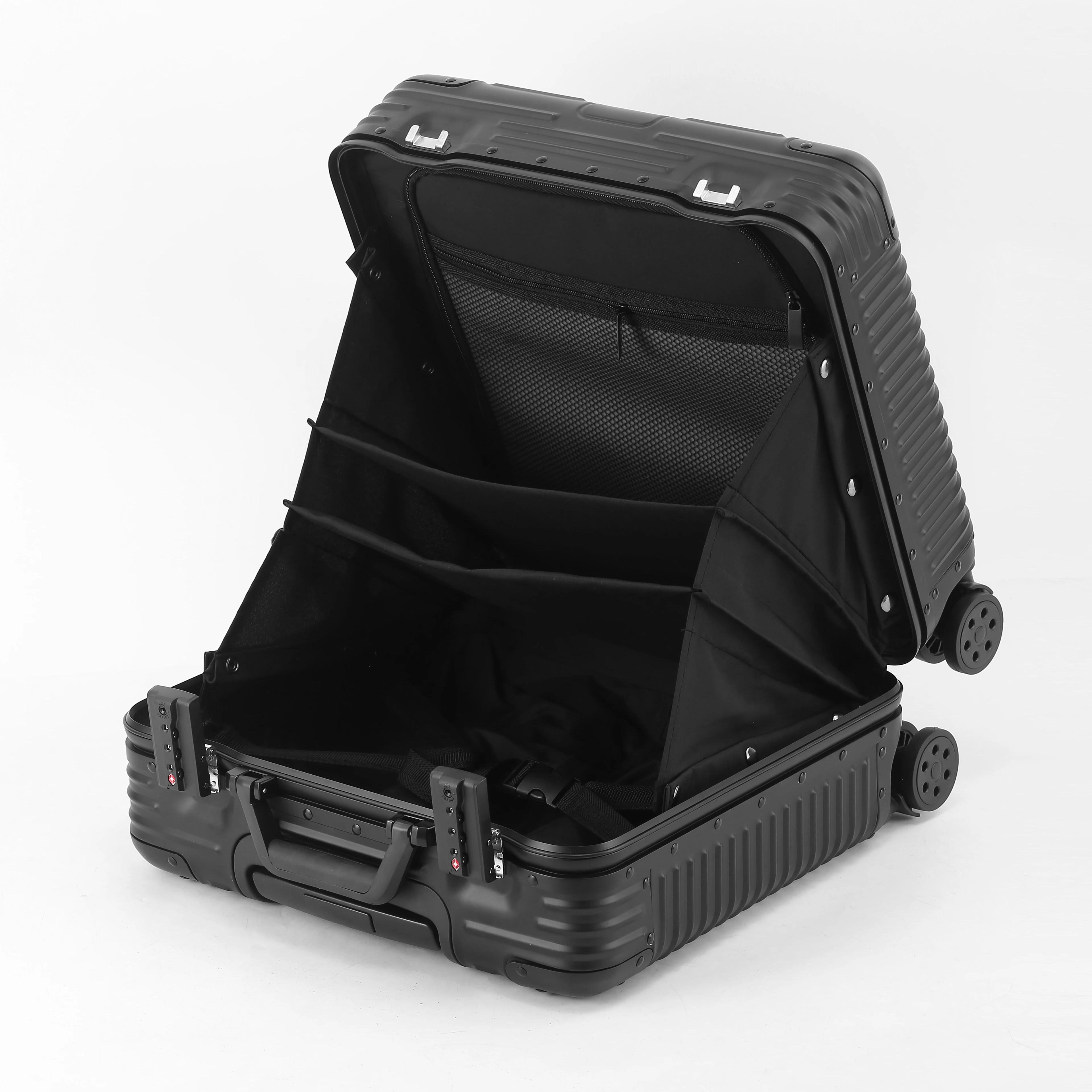 All Aluminum-magnesium Alloy Suitcase 18inch Boarding Travel Carry on Rolling Luggage with TSA Lock Laptop Trolley Case Bag Men