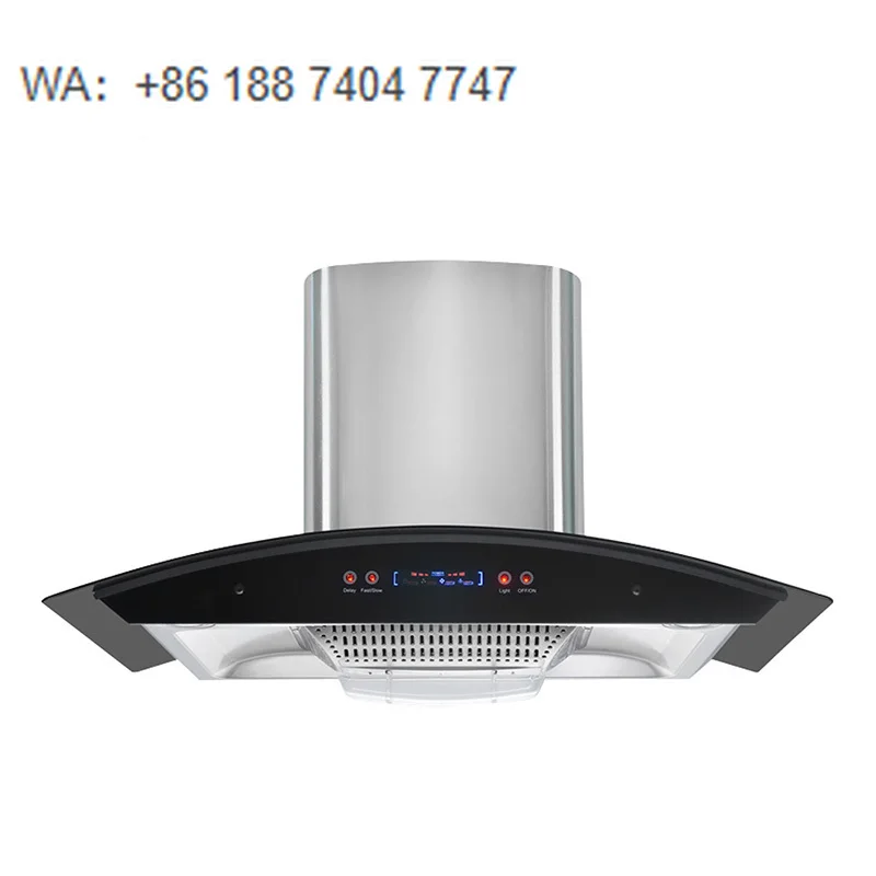 Yeartop 90cm Wall-Mounted Range Hood Tempered Glass Housing Aluminum Filter Pure Copper Motor Hand Sensor Strong Exhaust (Class