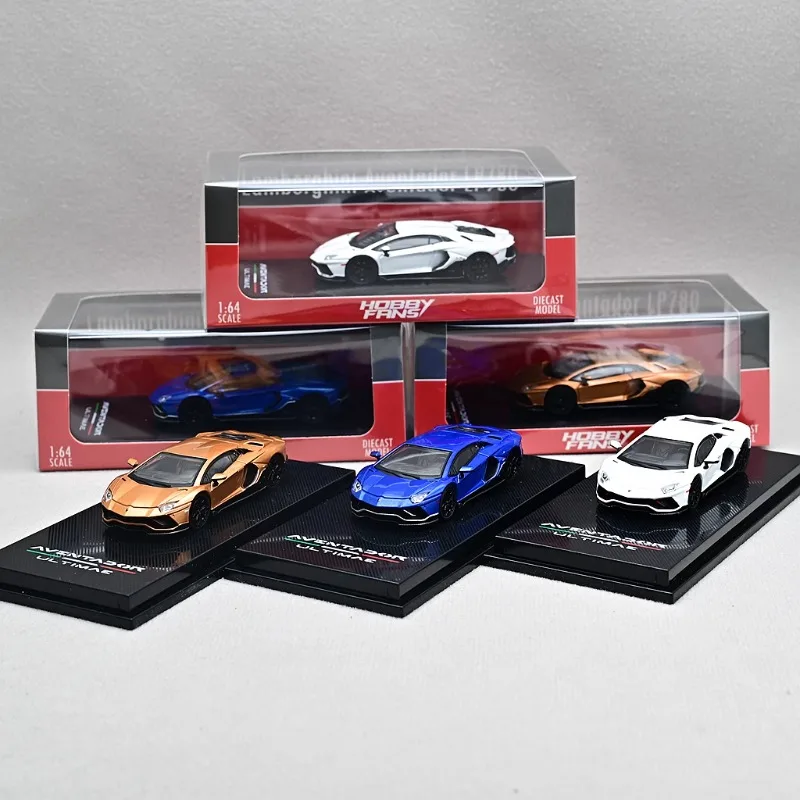 

Hobbyfans 1/64 Lamborghini LP780 alloy simulation static closed car model collection decoration, a holiday gift for friends.