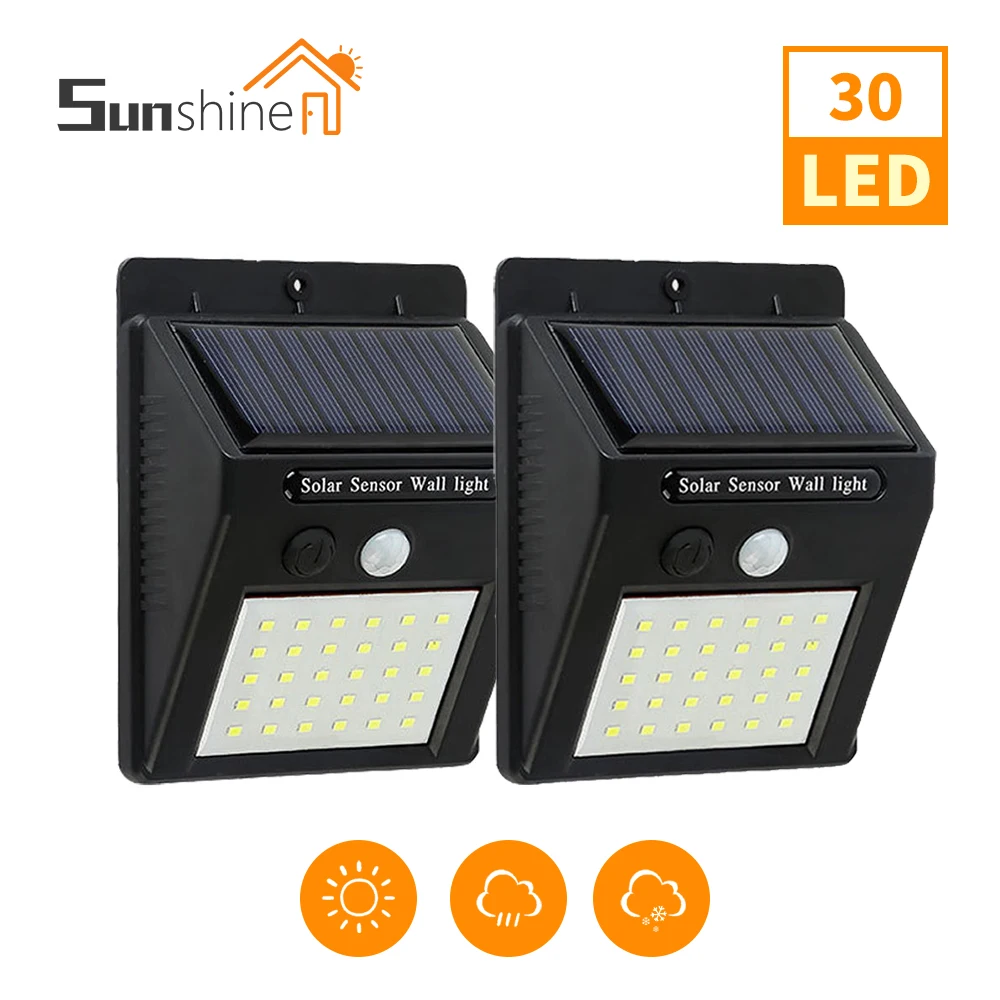 

Solar Powered Security Light, Linkable Motion Sensor 100 20 30LED 270° Security Lights Wireless IP65 Waterproof Solar Wall Lamps