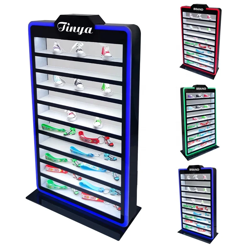 Custom Keychain Display Retail Store Display Cabinet Bracket with Light Emitting Diode Lighting