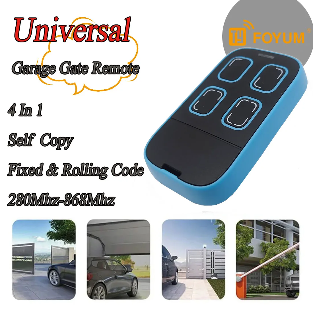 Multi Frequency Universal Rolling Code Remote Control Duplicator 280-870MHZ fixed code Multi Brand Gate Opener Factory Price