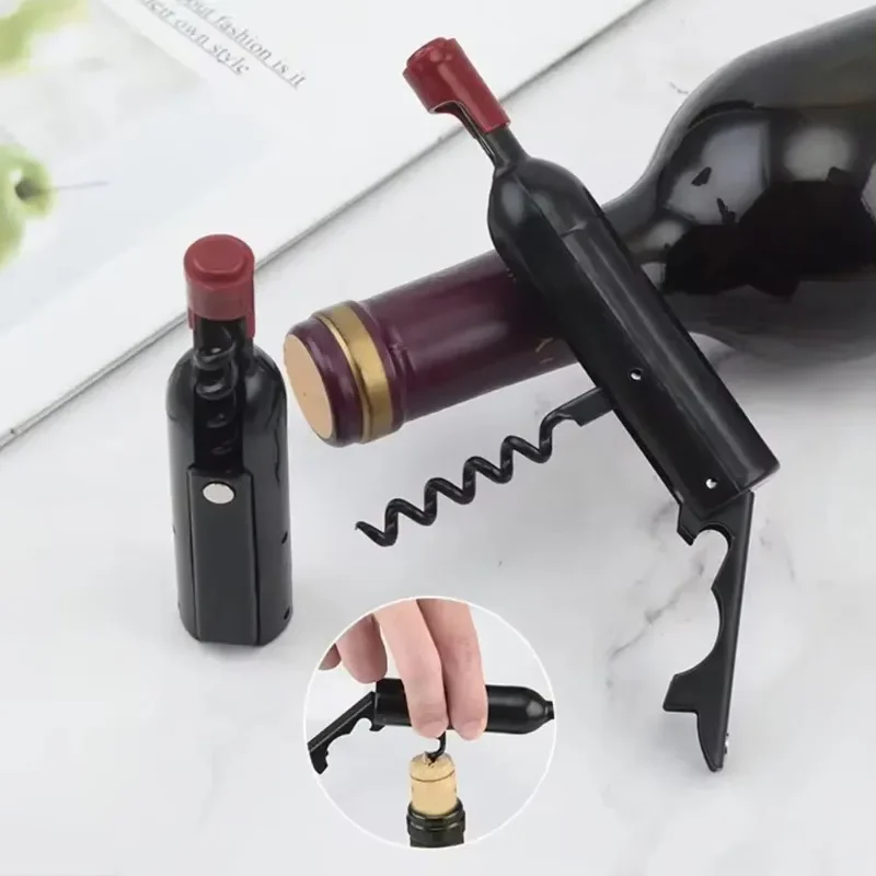 Folding Wine Bottle OpenerCreative Shape Labor-saving Metal Red WineOpener Beer Cap RemovingGadget