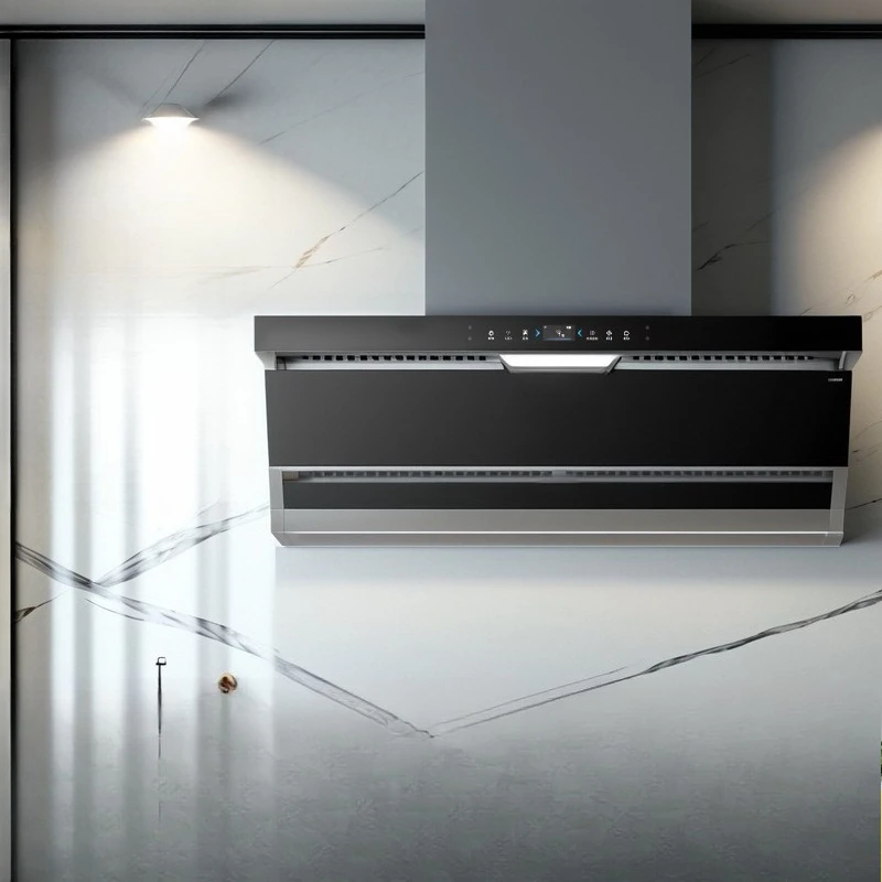 7-shaped side suction 25 cubic intelligent double suction first-stage frequency conversion range hood