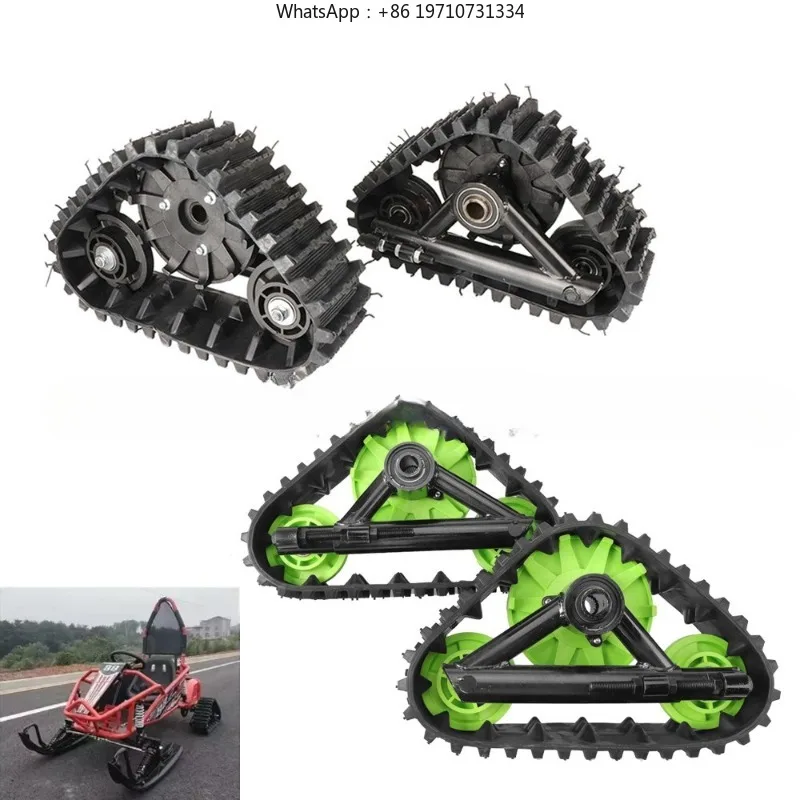 Four Wheeled Off-road Motorcycle Accessories Modified Beach Bike Snow Sled Triangle Track Sled Board Snow Wheel