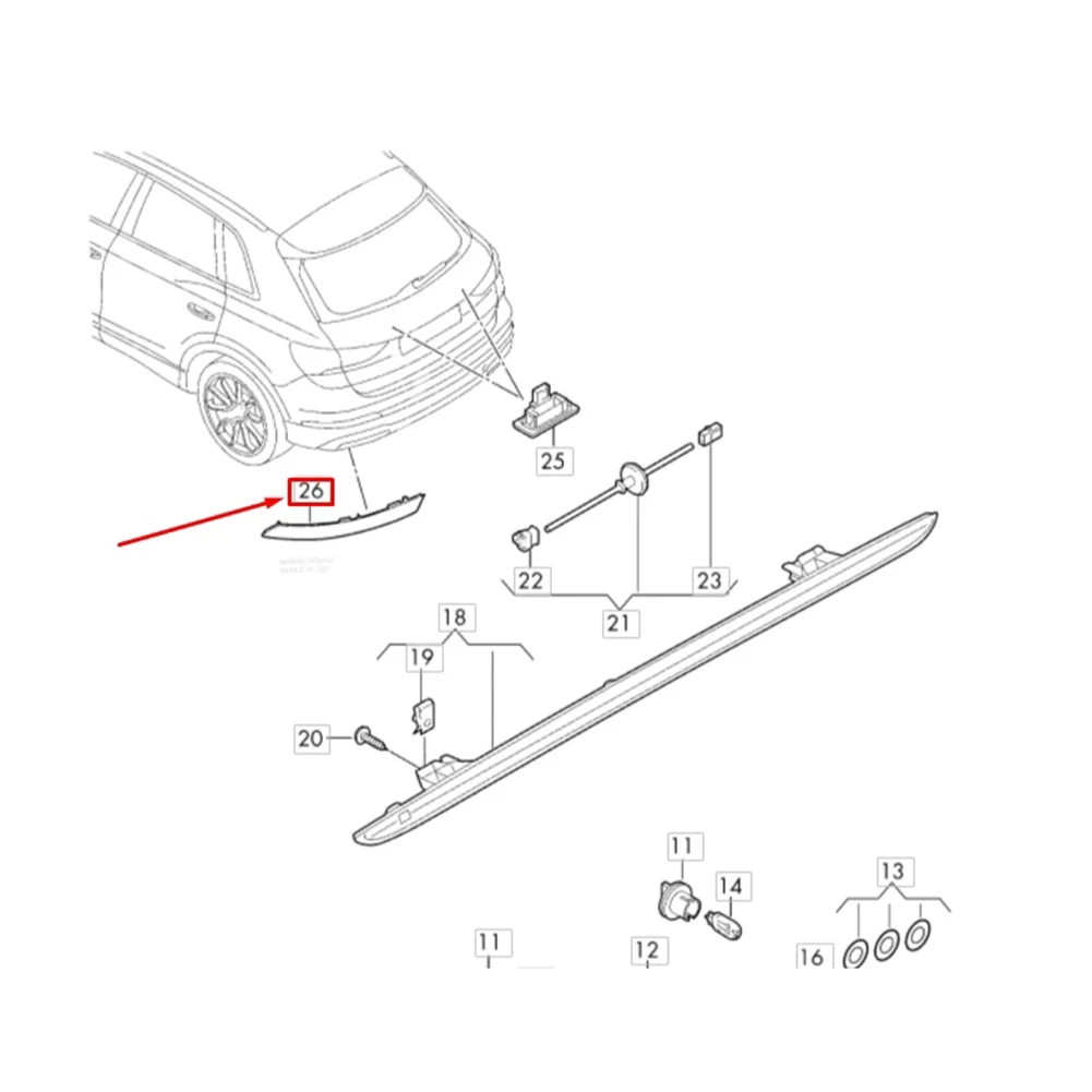 Tail Lamp Cover Rear Bumper Light Bumper Replacement Car Bumper Light Reflector Easy Installation Long-term Stability