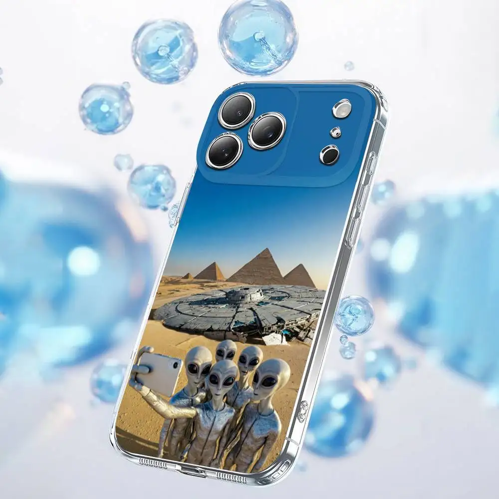 Engraçado espaço ufo alienígena coisa caso de telefone para iphone 17,16,15,14,13,12,11 plus, pro, max, plus, e, se4, ar, mini transparente