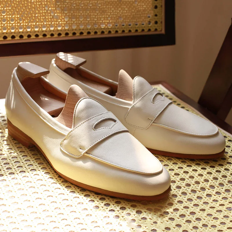 

Мужские лоферы ручной работы, мягкие боты, повседневные кожаные слипоны Bean oes Briti Sle, дышащий круглый носок на плоском каблуке