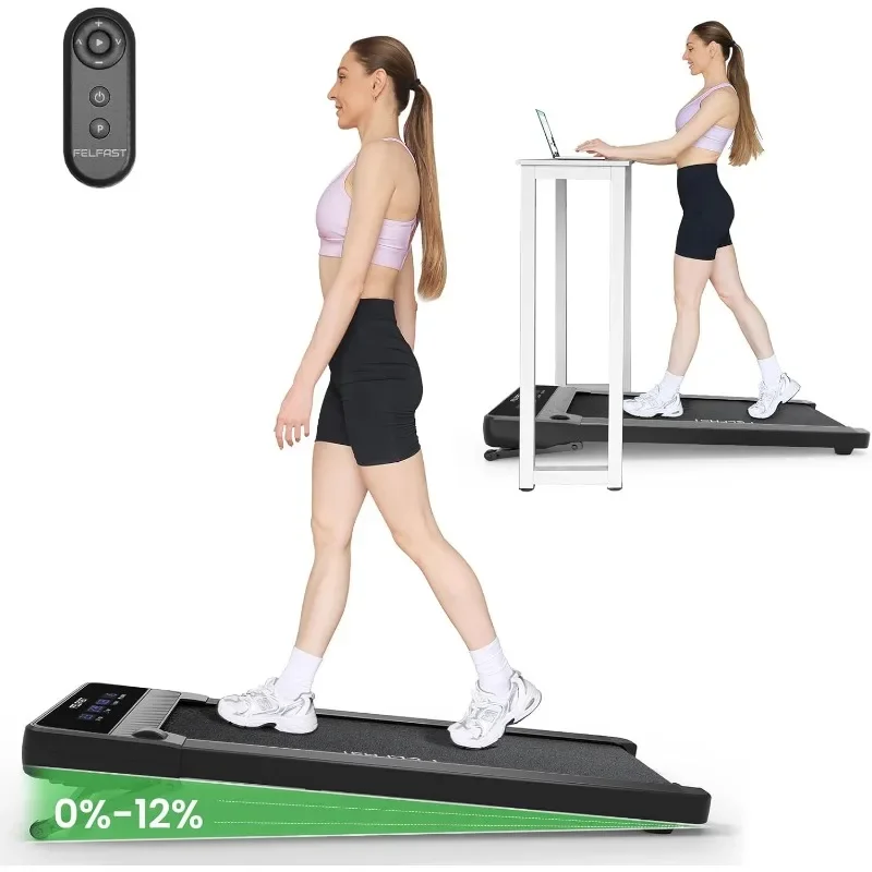 

Under Desk Treadmill for Home Office W/Remote Control, 6 HIIT Mode, 265Lbs Weight Capacity, Desk Treadmill in LED Display