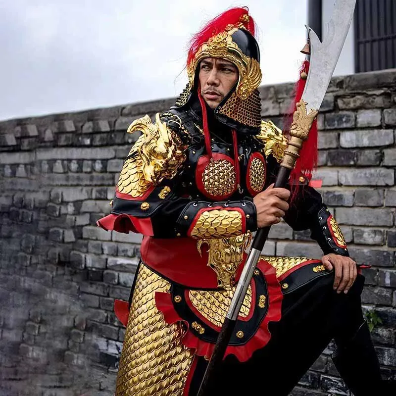

16KG Medieval Real Armor Costume Men Gold Stainless Steel Warrior Outfit Unisex Battle Gear Real Armor With Cap Mask