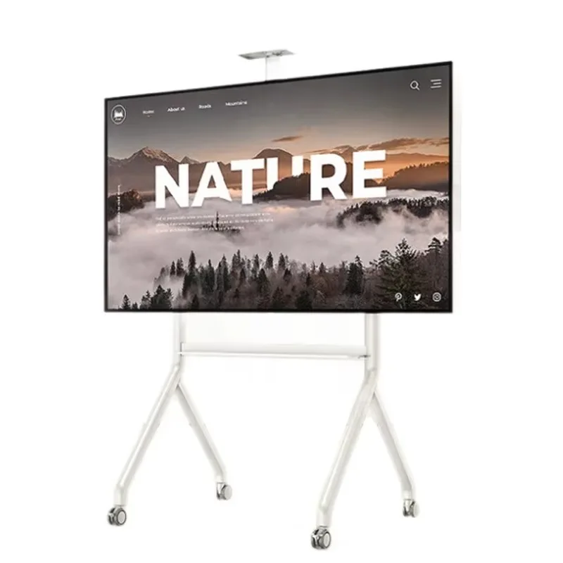 عربة تلفزيون بحامل أرضي دوار P200 360 لأجهزة التلفاز مقاس 60-90 بوصة #2