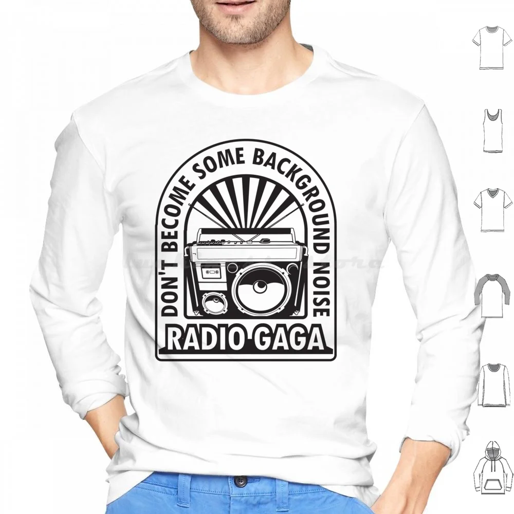 Queen Radio Gaga Hoodies Long Sleeve Queen Radio Gaga Radio Gaga Freddie Freddie Music Live Aid Band John Deacon Brian