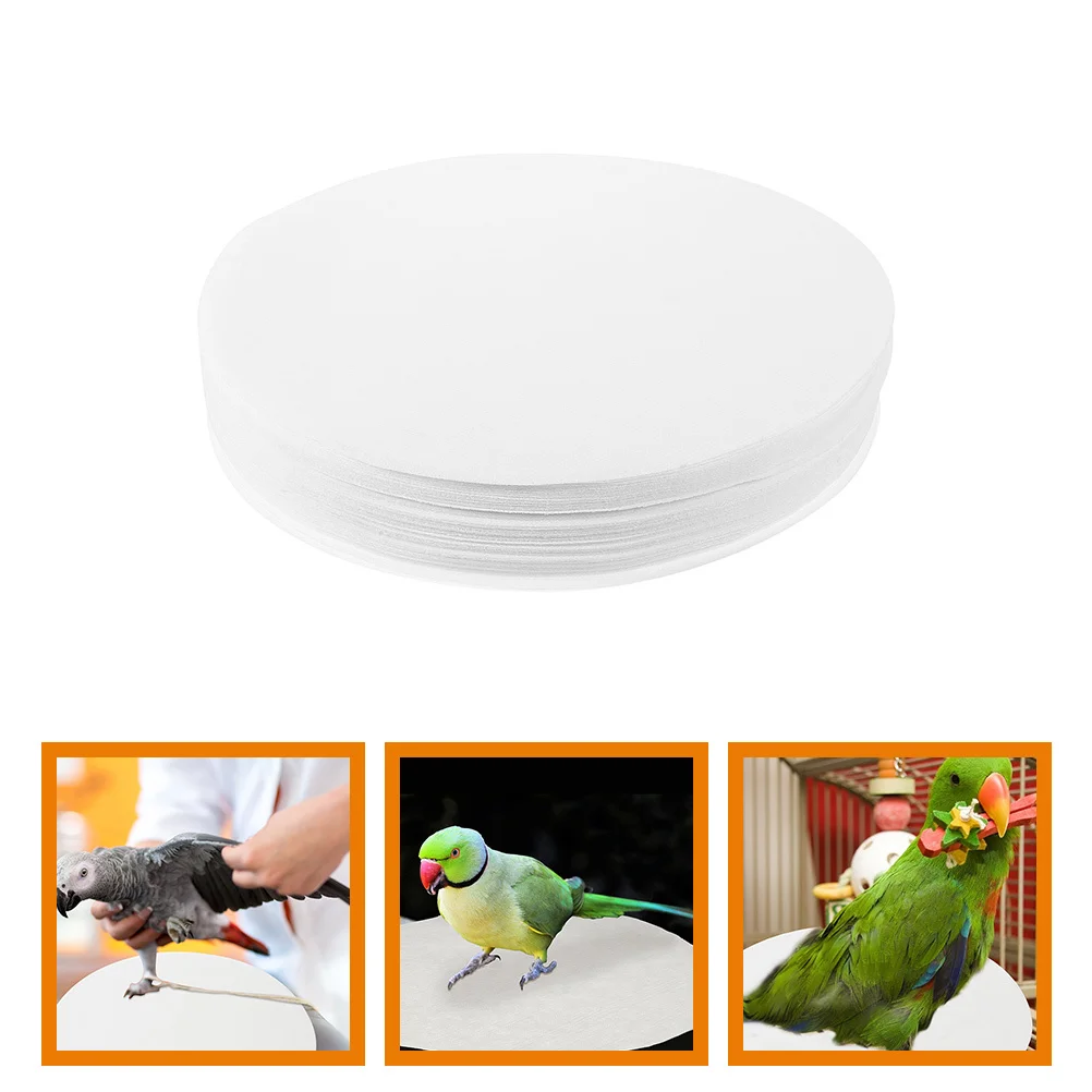 

100Pcs Bird Cage Liner Absorbent Round Sheets Thick Prevent Disease Parakeet Parrot Cage Bottom Disposable Urine