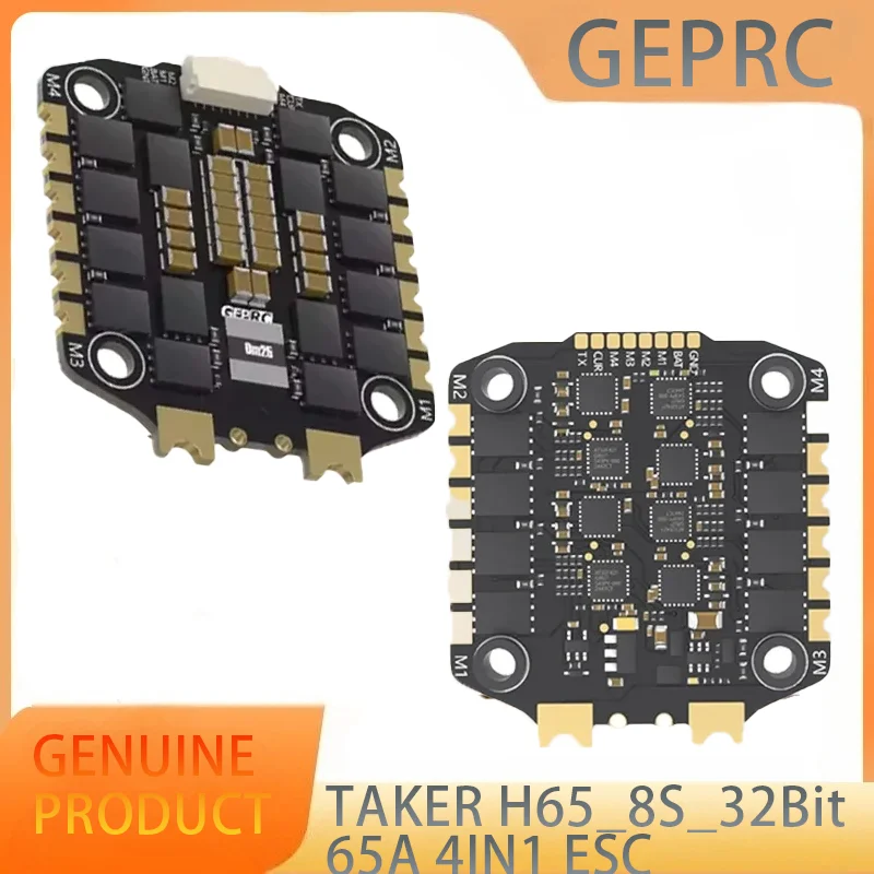 GEPRC TAKER H65_8S_32Bit 65A 4IN1 ESC 3-8S Lipo Dshot 150/300/600 15.8g AM32 مدعوم لـ MOZ7 V2 WTFPV طويل المدى 7 بوصة