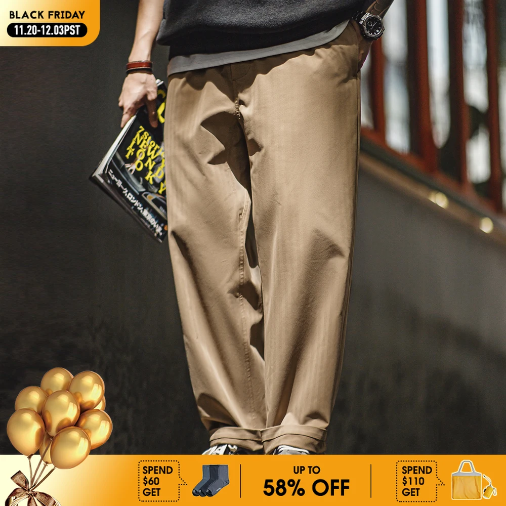 

Maden Cleanfit Легкие штаны с узором «елочка», повседневные брюки, прямые зауженные однотонные мужские длинные брюки с эластичным поясом и карманами