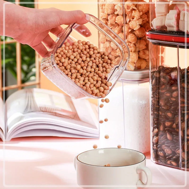 Food Storage Containers Kitchen Storage Organization Box Transparent Jars for  PET Food  Box Lid