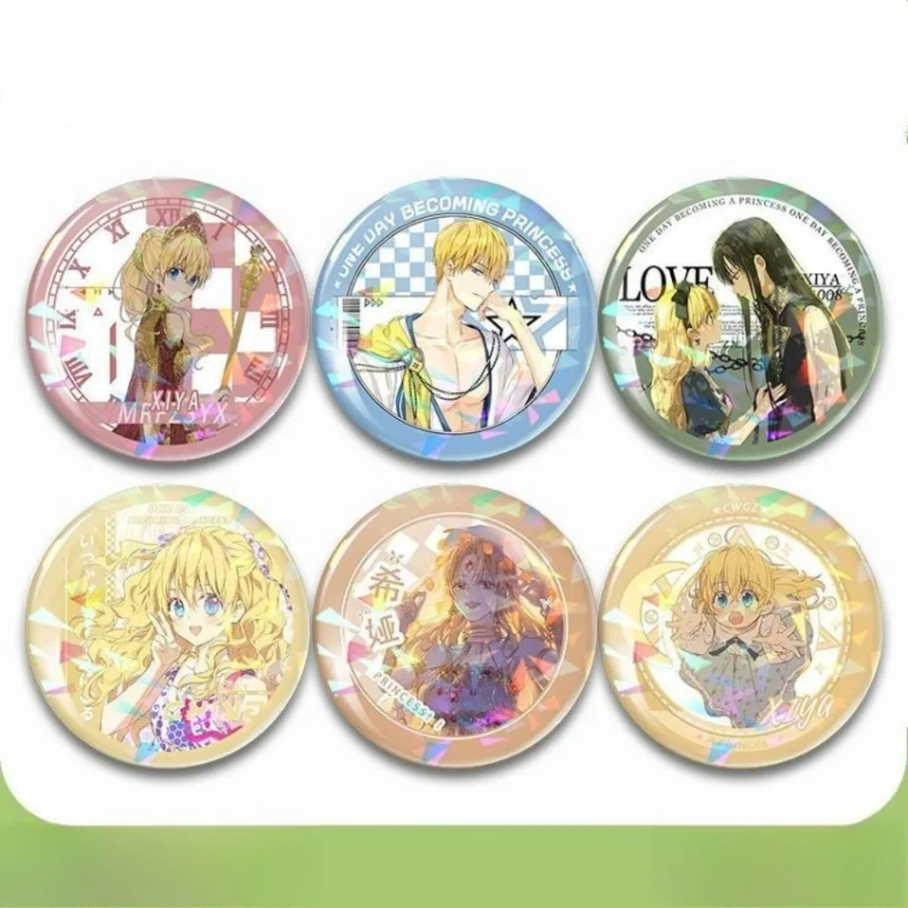 58MM Game Who Made Me A Princess Peripheral Chisa Athanasia Lucas‌ Tinplate Badge Brooch Pin Backpack Jewelry Decoration Gift