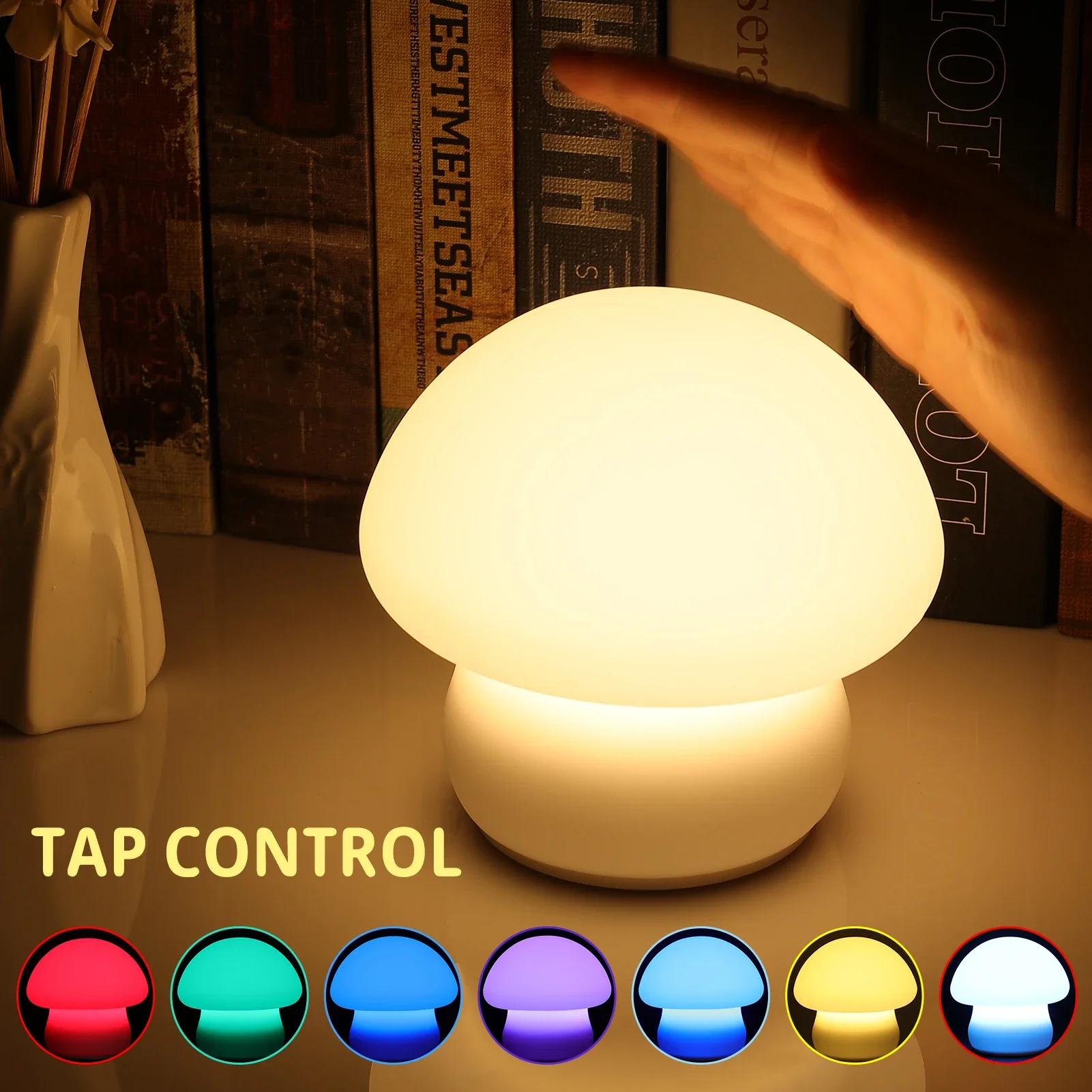 New Mushroom Night Light LED Silicone Touch Sensor Rechargeable Lamp Living Room Bedroom Decor Baby Bedside Decoration Lamps