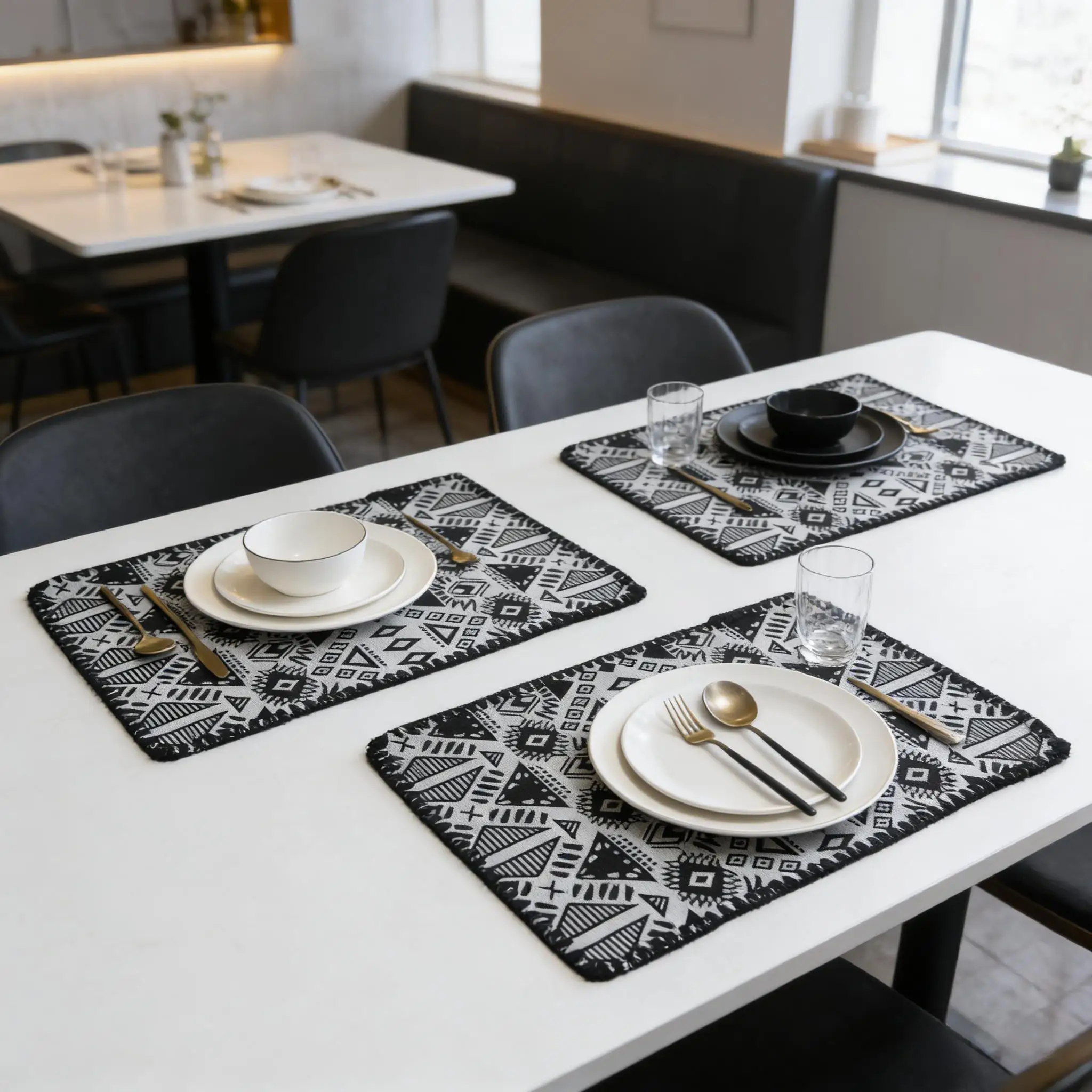 Washable Placemats for Dining Table Cotton Linen Placemats for Farmhouse Kitchen Tabletop Cotton Table mats 12 x 18 Inch