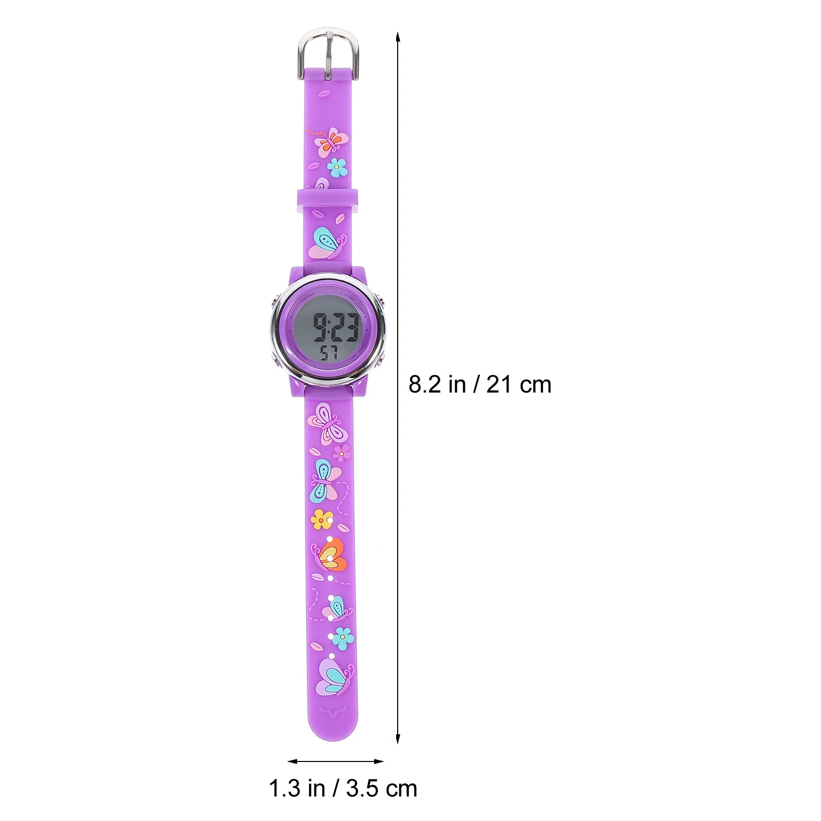 Watch Waterproof Purple LED Butterflies Durable Wristwatch for Timekeeping Student Gift Students Watch
