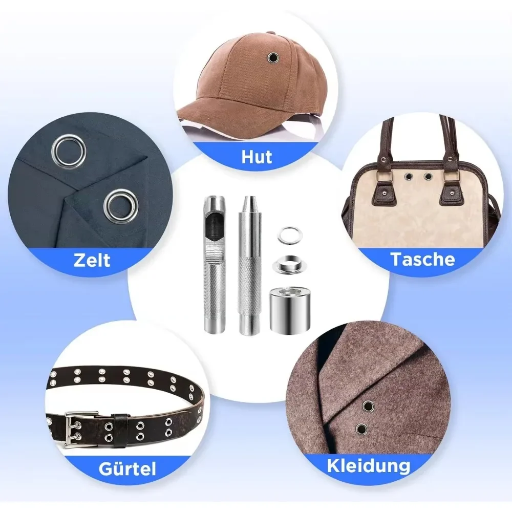 100 Sätze Metall Ösen Tülle Stempel Installateur Werkzeugset Ausguss Wimpern Scheiben Zange Set für Planen Markisen Taschen Vorhänge Schuhe