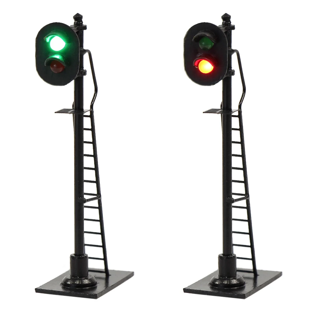 Evemodel 3pcs Model Railroad HO Scale 1:87 Track Block Black Signals Green Red LEDs JTD878GR
