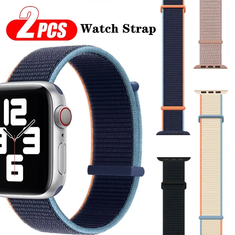 2PCS Nylon Strap For Apple Watch Strap 8 7 SE 6 5 4 Ultra 49MM 40MM 44MM 45MM 41MM Accessorie Bracelet for IWatch Series 40mm