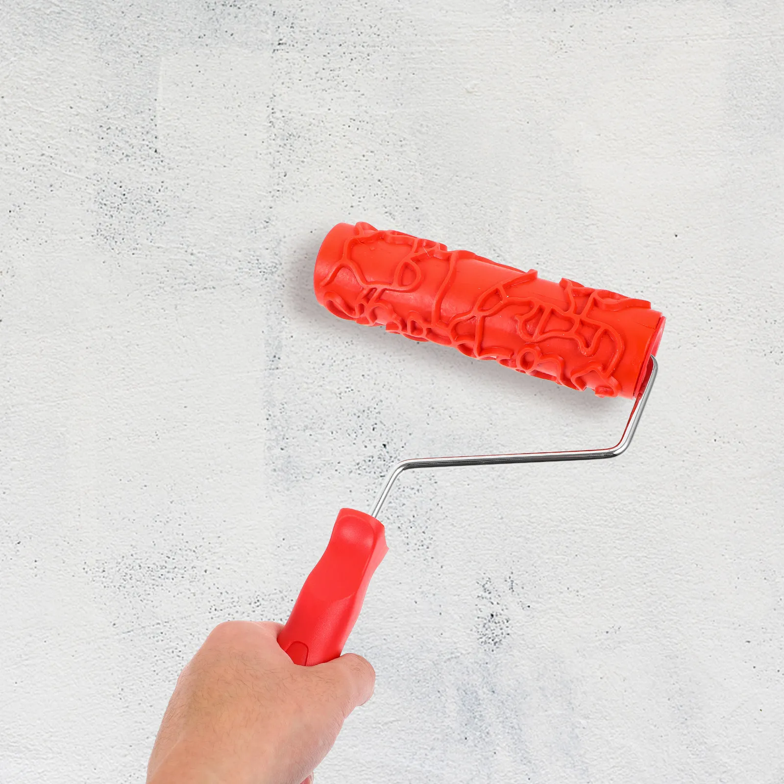 Textured Paint Roller with Ergonomic Handle – Reusable Wall, Floor & Cabinet Decoration Tool