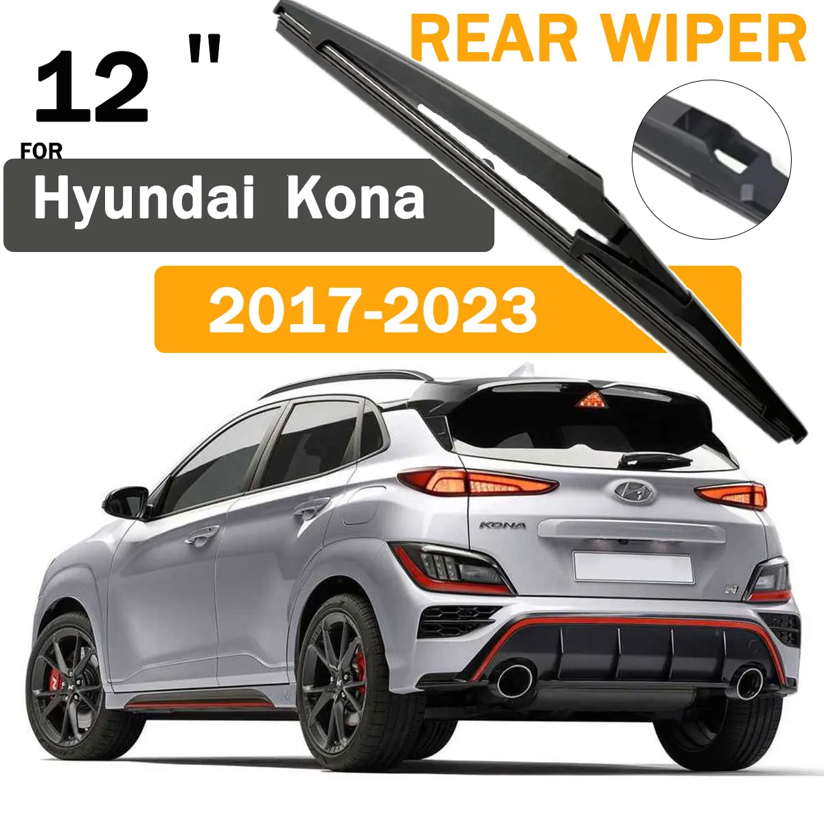 12-Zoll-Heckscheibenwischerblatt 1 Stück für Hyundai Kona 2017-2023 Auto-Heckfensterzubehör