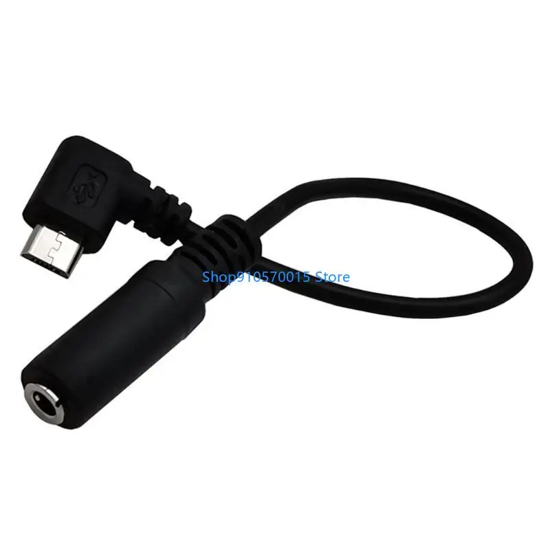 B95C Black Micro USB Male to 3.5mm Headphone Earphone Adapter Socket Wire Cable