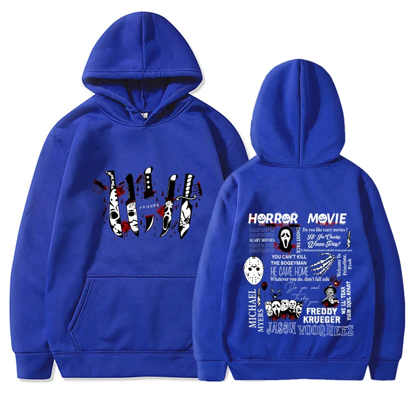 Friends Knife Horror Movie Halloween Hoodies Men Fashion Long Sleeve Sweatshirts Women Cool Casual Harajuku Streetwear Pullovers