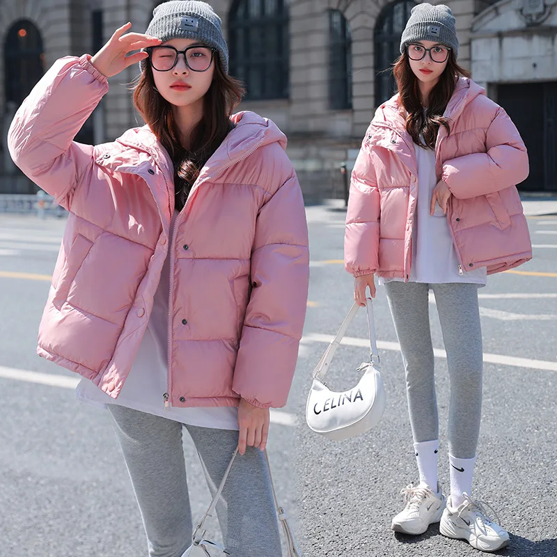 Women Winter Down Padded Jacket 2024 Winter Warm Thick Cotton Coat Korean Loose Hooded Bread Jacket Female Outwear Winter Jacket