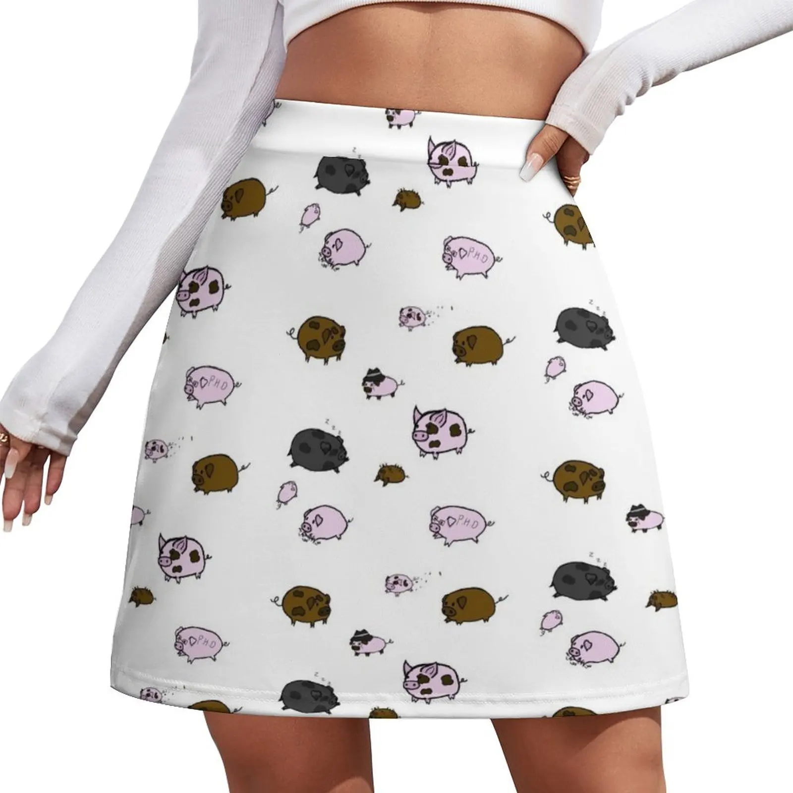 Mini jupe de style Cochons mignons pour femmes, robe d'été, vêtements sexy, 2024