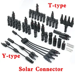 1/5/20/100 Set Photovoltaic Solar PV Connector Y/T Type 30A 1000V 3 4 5 6 7 Way Branch Connector Kit For PV/MC Cable 2.5/4/6mm²