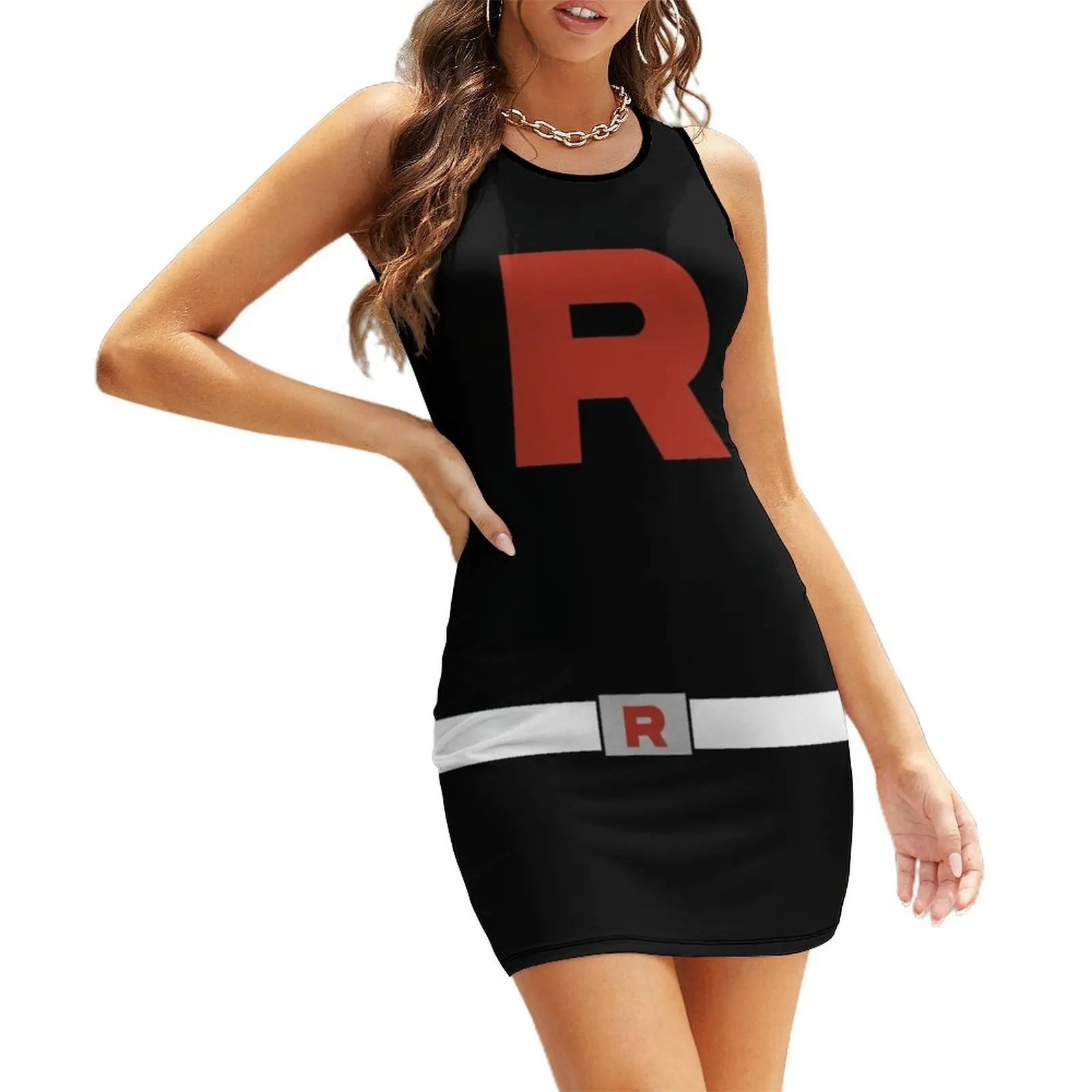 

Team Rocket Grunt with Rocket Belt Sleeveless Sundress Woman dresses women's elegant loose dresses womans clothing