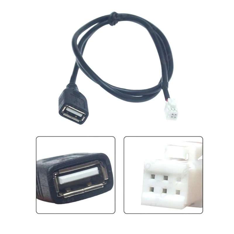 

1M Car Audio Stereo Boat Dash Flush Mount USB Port 3.5mm AUX Extension Cable Lead Mounting Panel F4Pin+6Pin 2x drop shipping