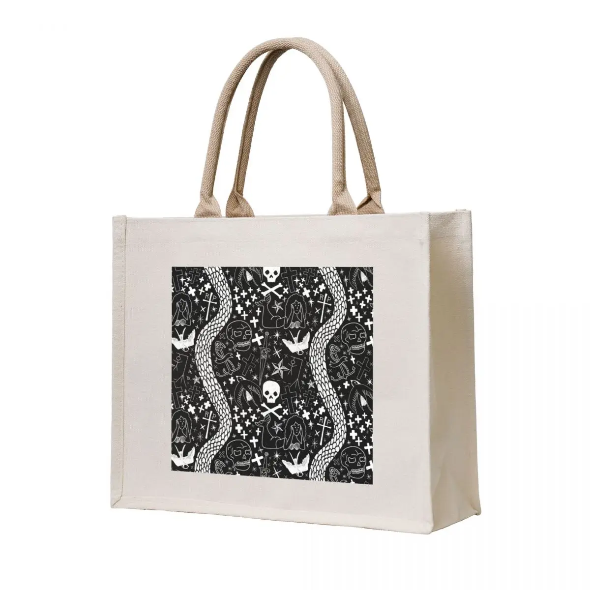 

OFMD Blackbeard Tattoos (White) Tote Bag shopper bags for women tote bag men canvas tote bags sacs de shopping