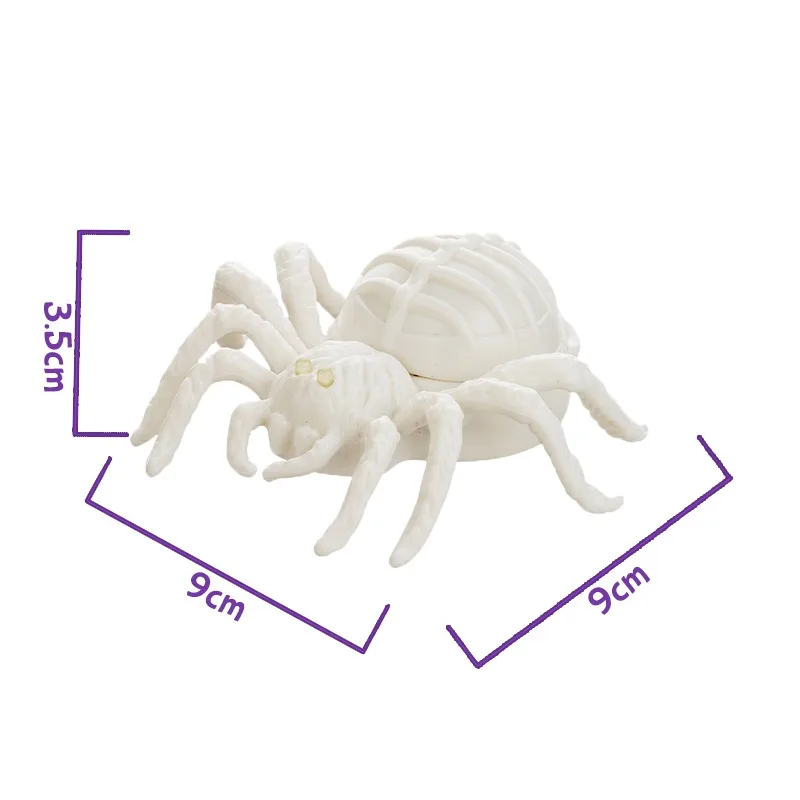 Automatic Moving Jumping Spider Toy with LED Lamp Effects Halloween Scary Prank Props Home Office Desk Decoration Gift Ideas