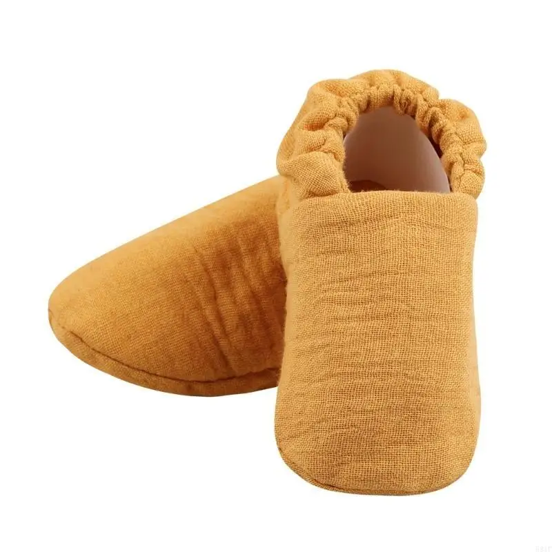 Chaussures marche en coton 581F, chaussures douces pour nouveau-nés, chaussettes chaudes respirantes, chaussures unie