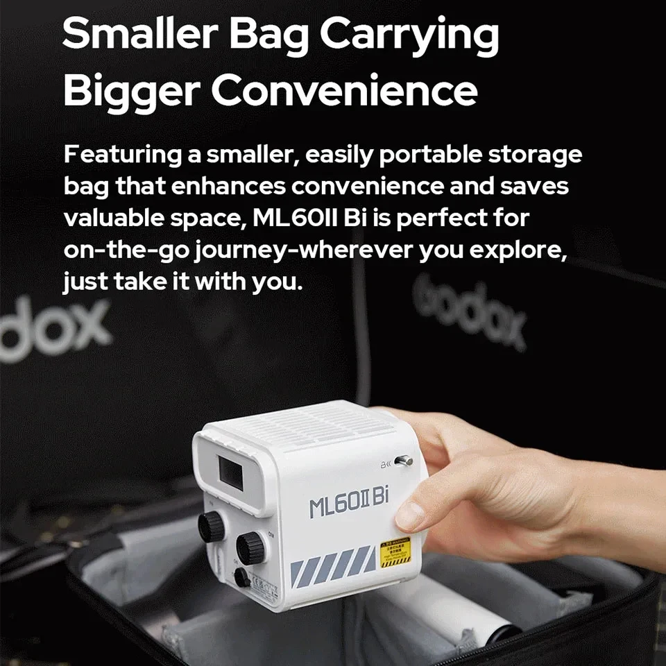 Godox ML60IIBi Photography Fill Lighting Bi-Color 2800-6500K LED Monolight 11 Preset Special Effects for Video Studio