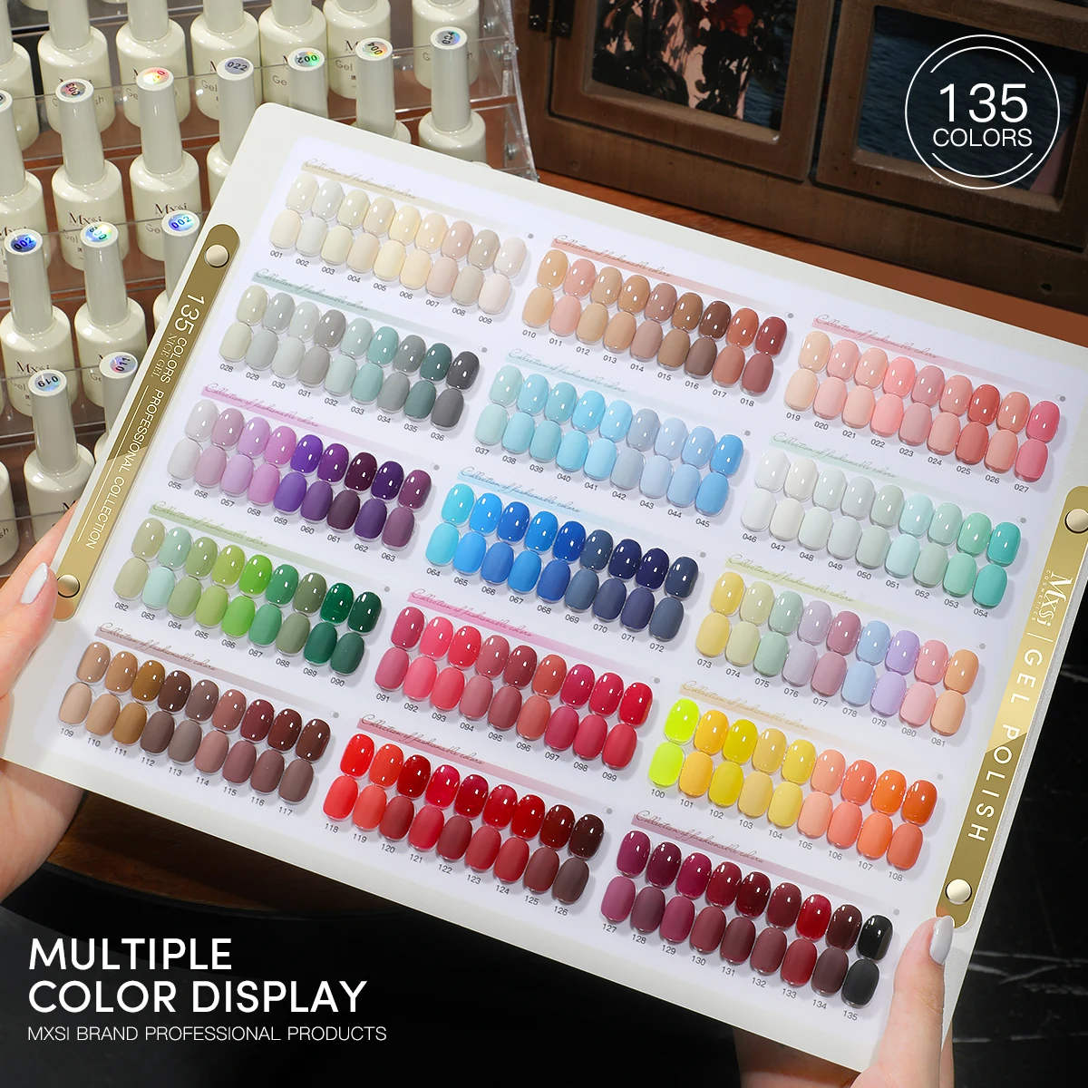 Mxsi 135 Colors Nail Gel Polish Set With Color Card 15ml Nail Art Non-toxic Tpo Free UV Varnishes Gel Kit Nail Salon Learner Kit