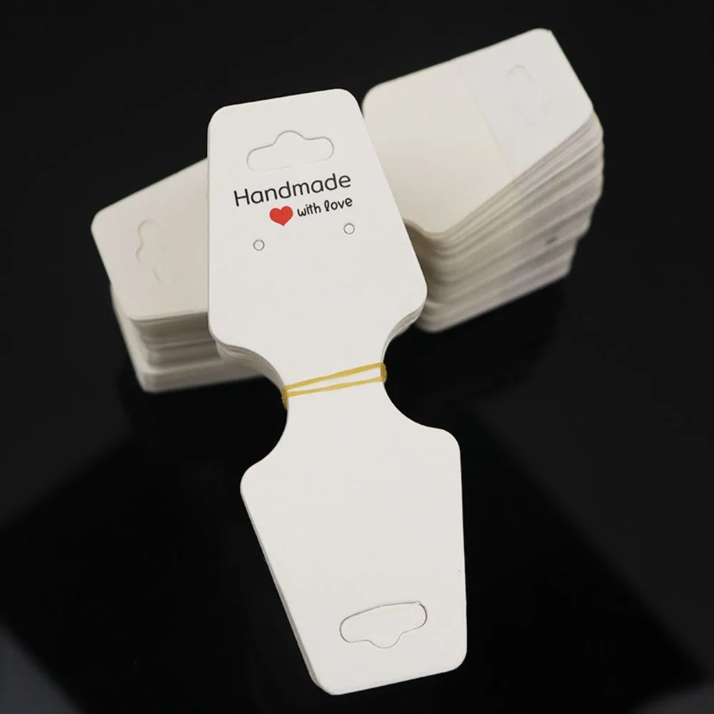 การ์ดโชว์เครื่องประดับแบบพับได้ 100 ชิ้น สำหรับโชว์สร้อยข้อมือ สร้อยคอ การ์ดโชว์เครื่องประดับ DIY ทำจากกระดาษคราฟท์แข็งแรง